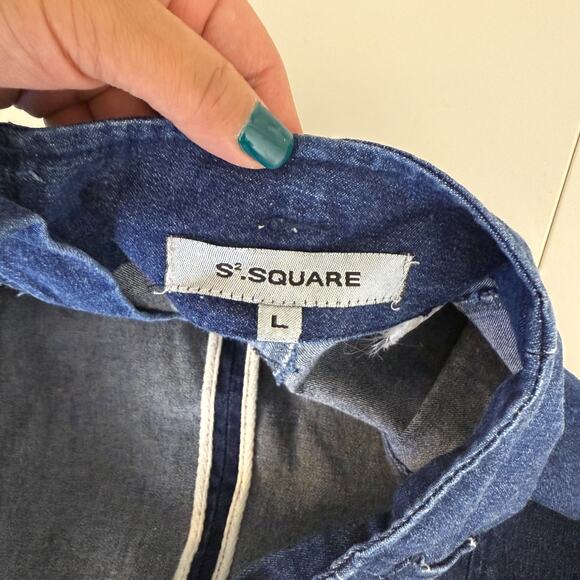 S2.Square Selvedge Denim Maxi Long Skirt Womens - L - Picture 7 of 9